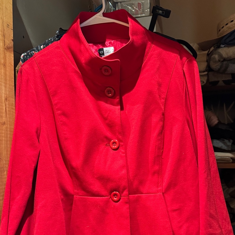 Cleo Vibrant Red Jacket with Bell Sleeves